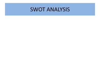 SWOT ANALYSIS
 