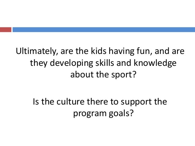 facilitating youth sports programs