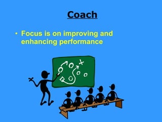 Coach Focus is on improving and enhancing performance 