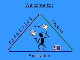 Welcome to:




              .
              .E




                         M
            .V




                             ee
          .I
       .T




                                t
                               in
     .C




                                  g
      E
   F.
F.
E.




              Facilitation
 