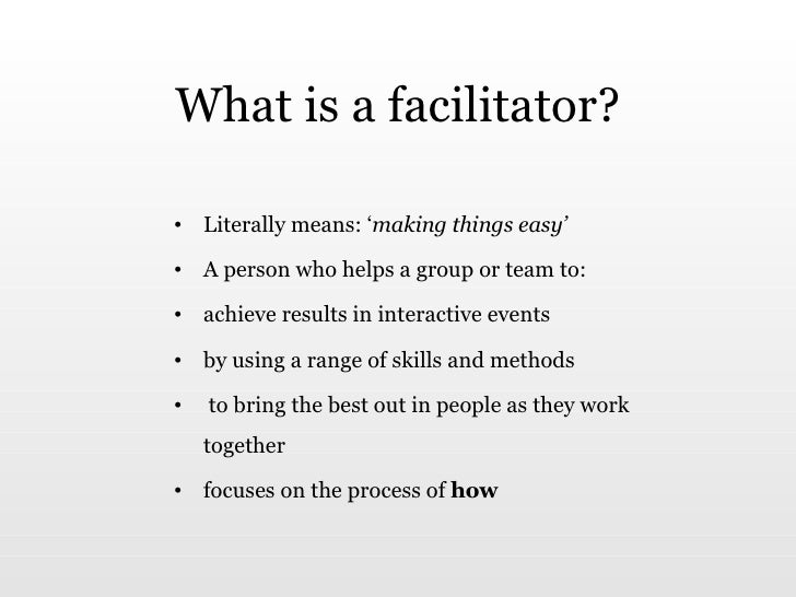 Facilitation Skills and Training