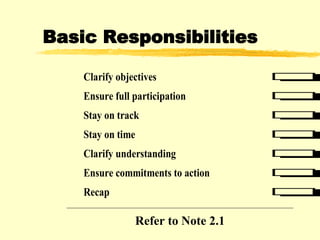 Basic Responsibilities Refer to Note 2.1 