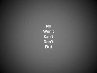 NoWon't Can'tDon’tBut