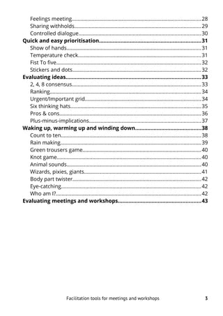 Facilitation tools for meetings and workshops | PDF