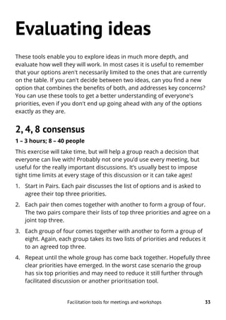 Facilitation tools for meetings and workshops | PDF
