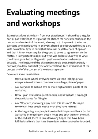 Facilitation tools for meetings and workshops | PDF