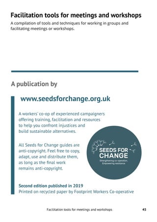 Facilitation tools for meetings and workshops | PDF