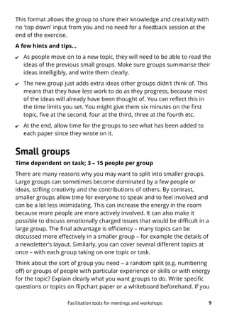 Facilitation tools for meetings and workshops | PDF
