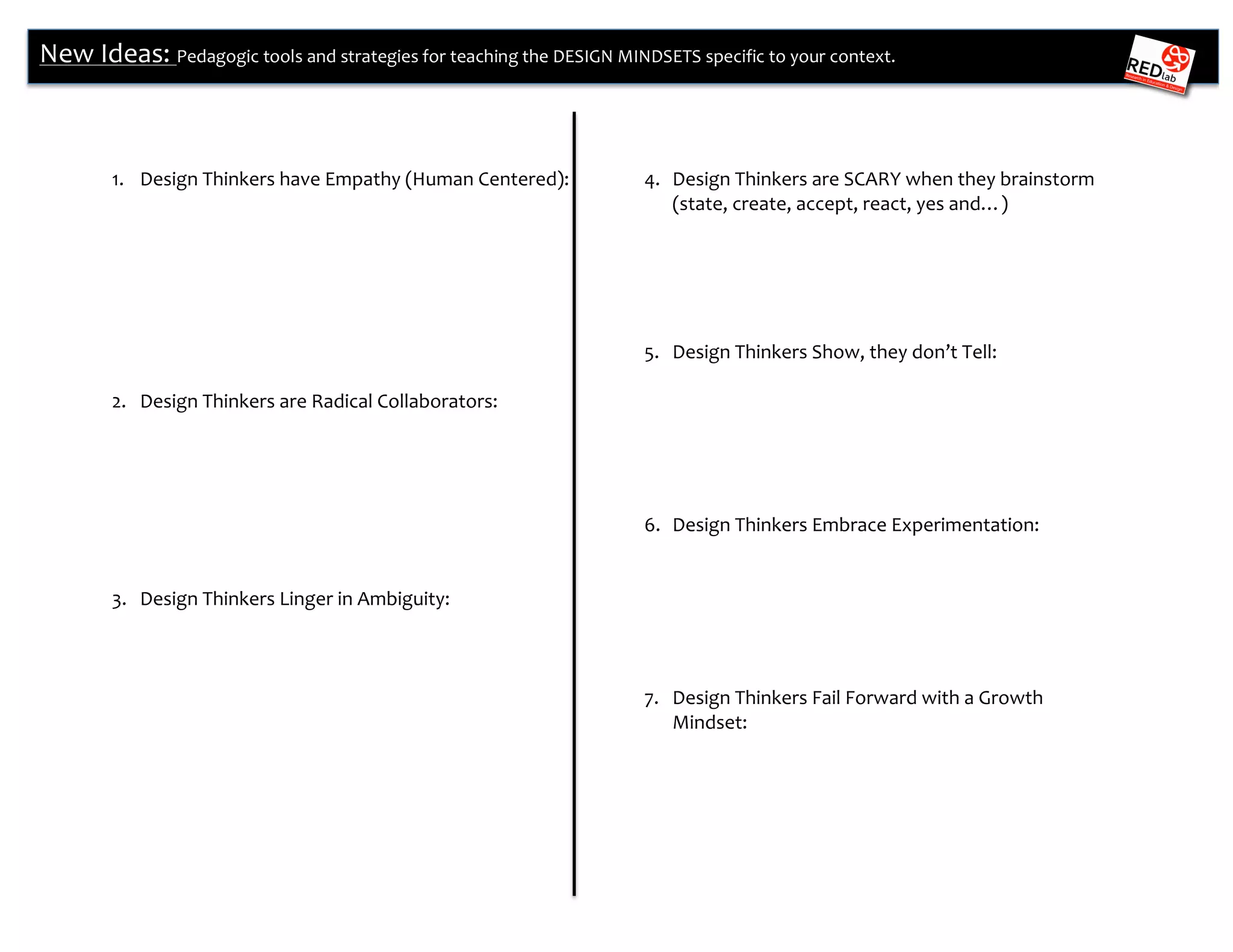 Design Thinking Workshop Handout | PDF
