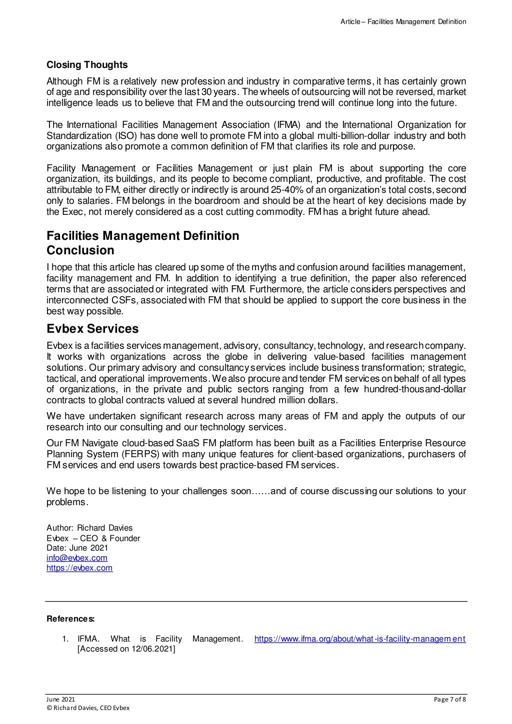 Facilities Management Definition