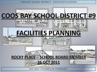COOS BAY SCHOOL DISTRICT – FACILITIES PLANNING




       BAY AREA CHAMBER OF COMMERCE
 