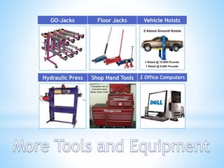 GO-Jacks Floor Jacks Vehicle Hoists
Hydraulic Press Shop Hand Tools 2 Office Computers
 