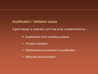 Facility and ahu validation