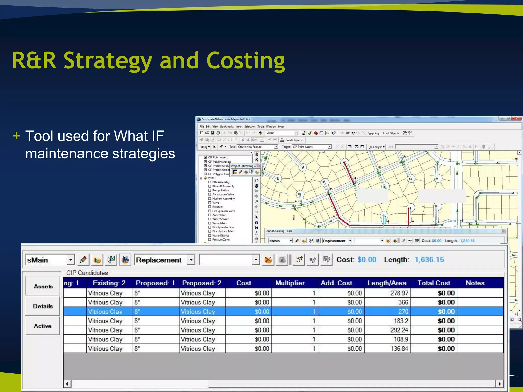R&R Strategy and Costing


+ Tool used for What IF
  maintenance strategies
 