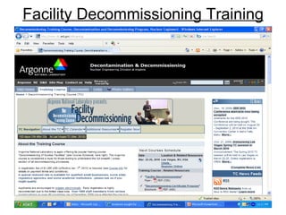 Facility Decommissioning Training 