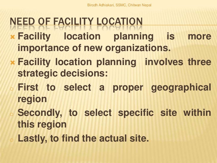 Facility location and layout planning