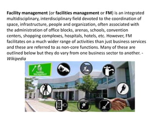 Health and safety / Occupational safety
The facilities management department in an organization is
required to control and...