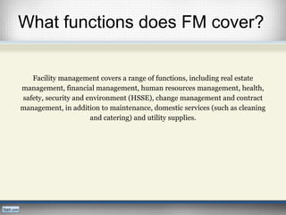 Fm Management Facility management | PPTX
