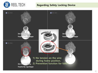 1) No tension on the wire
during home position.
2) Prevention function for fallen
Regarding Safety Locking Device
-4-
 
