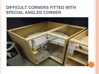 DIFFICULT CORNERS FITTED WITH
SPECIAL ANGLED CORNER
 