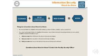 Facility security clearance refresher training | PPTX