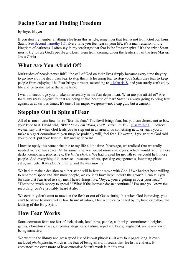 Essay On Fear: Can You Overcome Your Fears? facing your fears essay