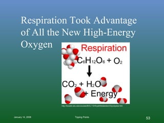 Respiration Took Advantage  of All the New High-Energy  Oxygen http://bioweb.wku.edu/courses/BIOL115/Wyatt/Metabolism/Glycolysis2.htm 
