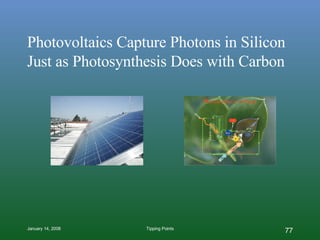 Photovoltaics Capture Photons in Silicon Just as Photosynthesis Does with Carbon 