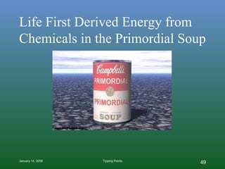 Life First Derived Energy from Chemicals in the Primordial Soup 
