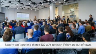 Faculty can’t pretend there’s NO WAY to teach if they are out of town.
 