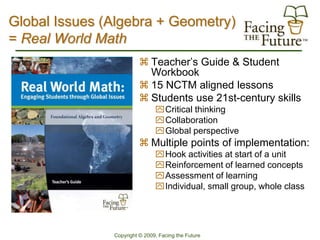 Global Math Promblms Real World Math: Engaging Students through Global Issues | PDF