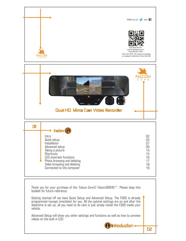 Faclon Zero Dash Cam F360 HD Manual
