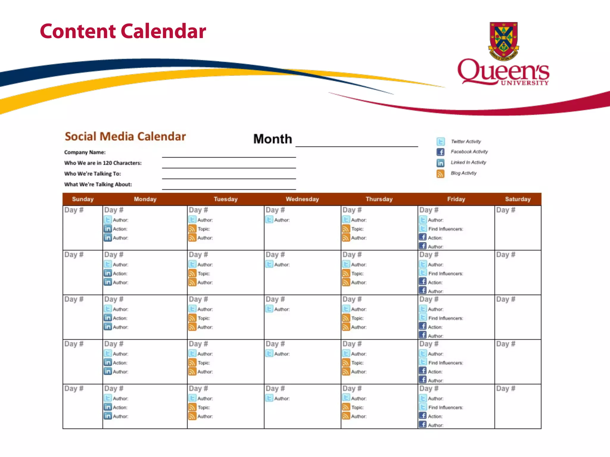 Content Calendar
 