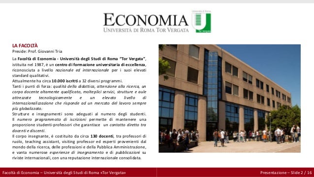 Facoltà Di Economia Università Di Roma Tor Vergata