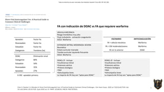 FA CON INDICACIÓN DE DOAC Y ANTIAGREGANTES PLAQUETARIOS 2026 | PDF