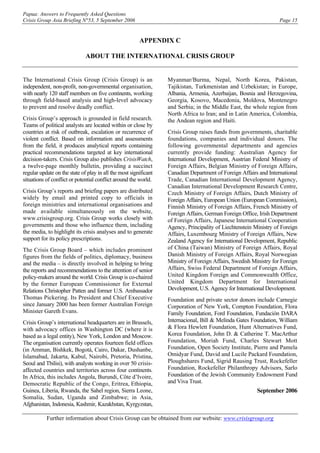 Papua: Answers to Frequently Asked Questions
Crisis Group Asia Briefing N°53, 5 September 2006 Page 15
APPENDIX C
ABOUT TH...