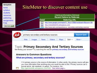 SiteMeter to discover content use
 