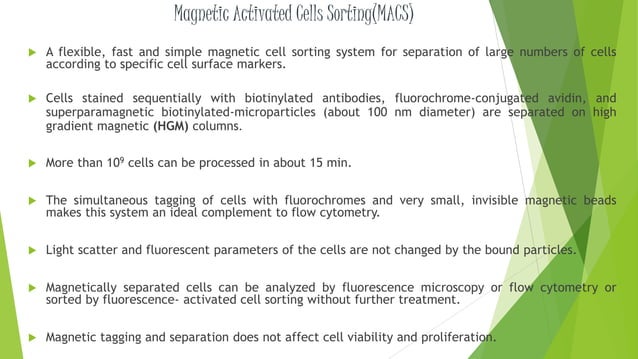 FACS and MACS with their applications in biological research. | PPTX