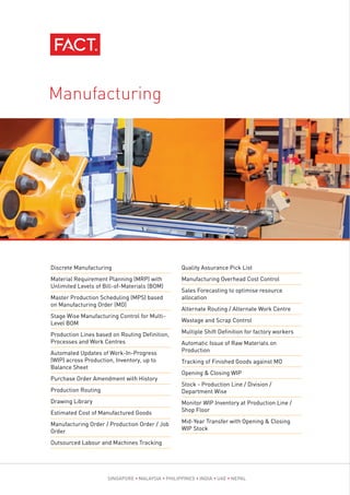 FACT ERP.NG - The Next generation ERP Software | PDF