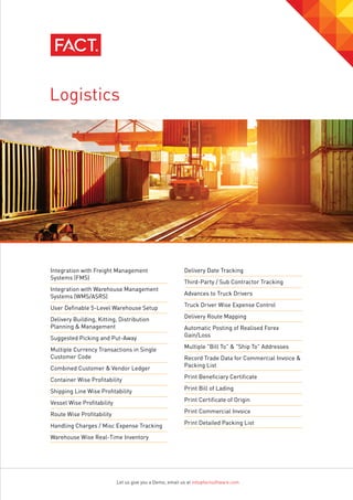 FACT ERP.NG - The Next generation ERP Software | PDF