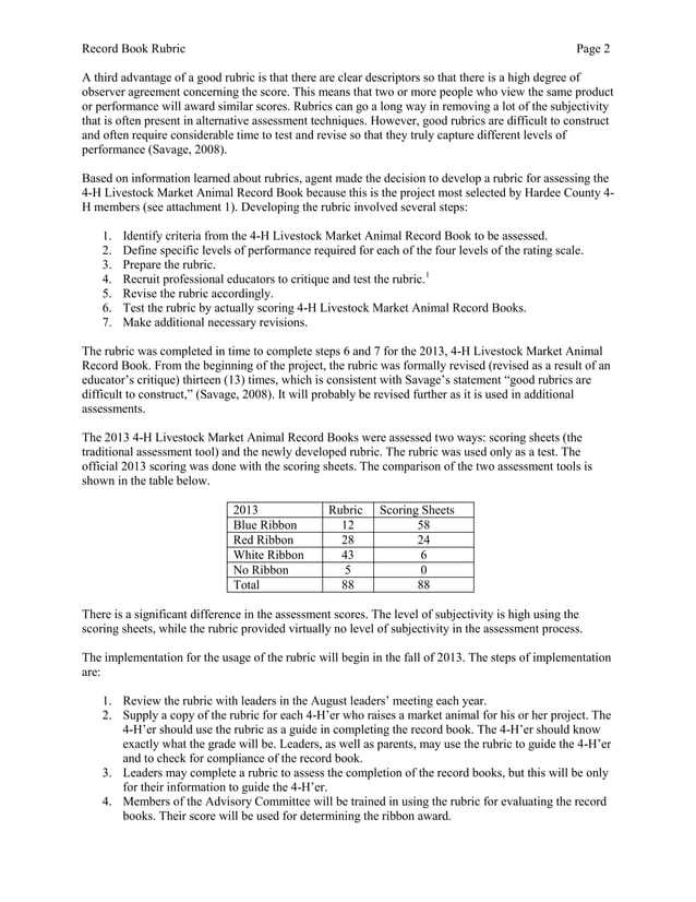 4H Livestock Market Animal Record Book FACT SHEET