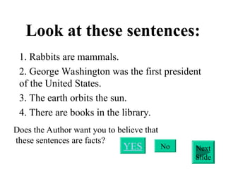 Orbit Example Sentence factandopinionppt-reading-and-writing-phpapp01.ppt