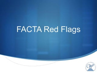 FACTA Red Flags
 