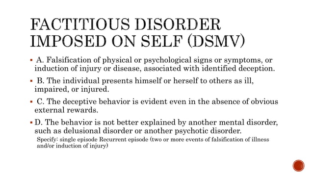 Factitious disorder | PPTX