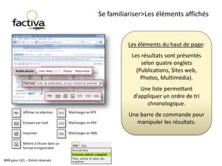 Au programmeSe familiariserLes éléments affichés