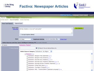 Factiva: Newspaper Articles 