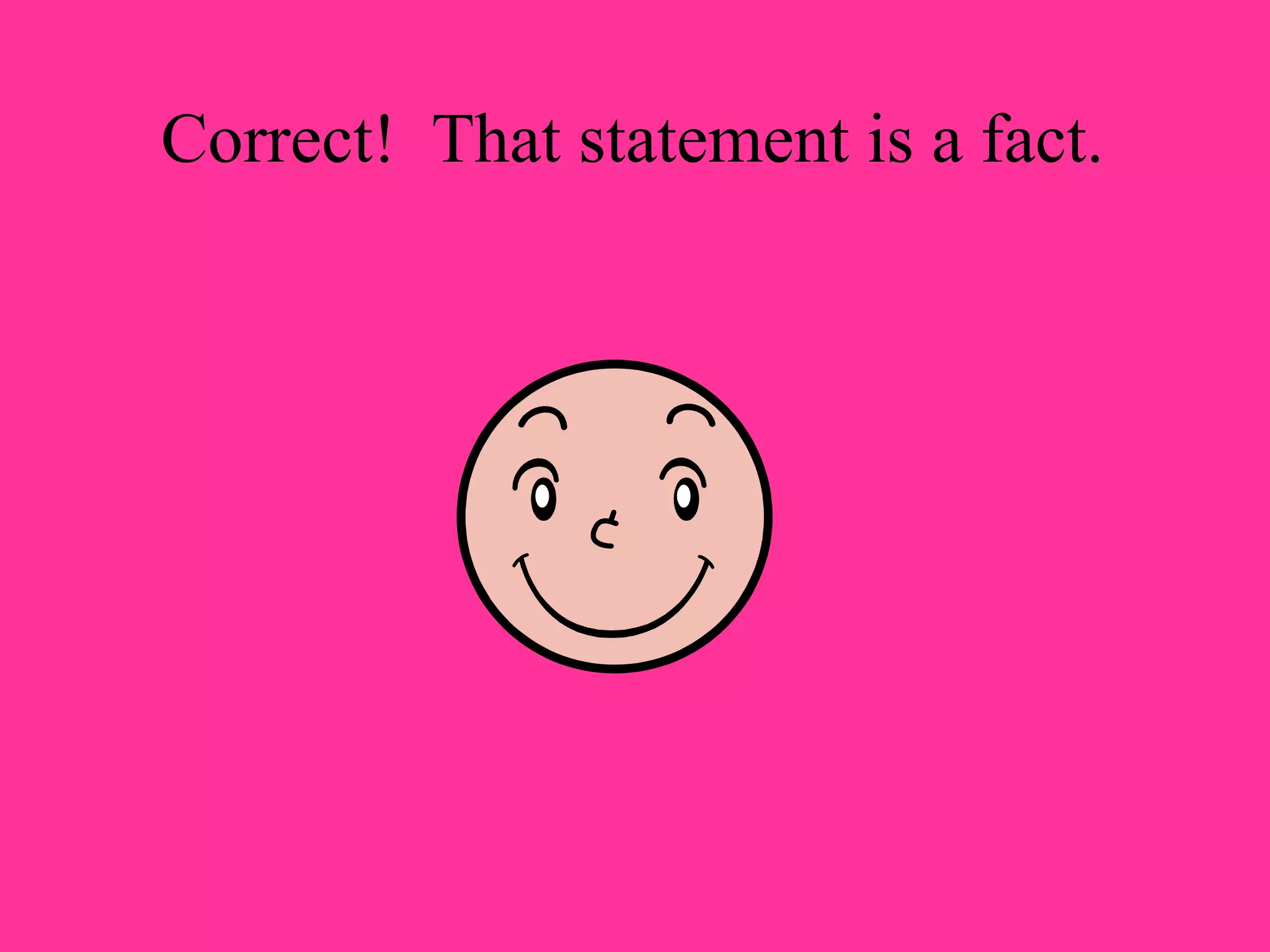 Correct! That statement is a fact.
 