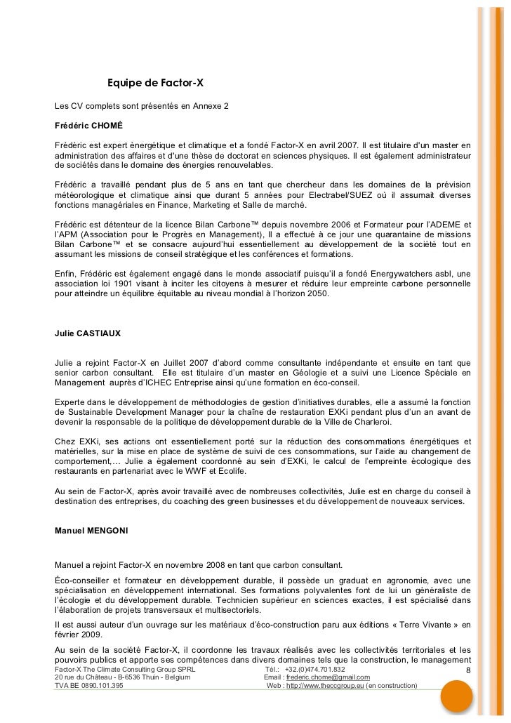 Exemple de CV expert bilan carbone