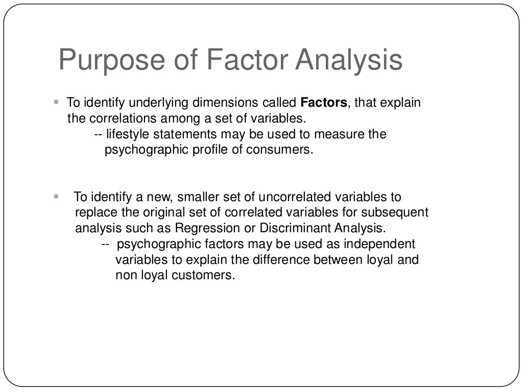 Factor analysis
