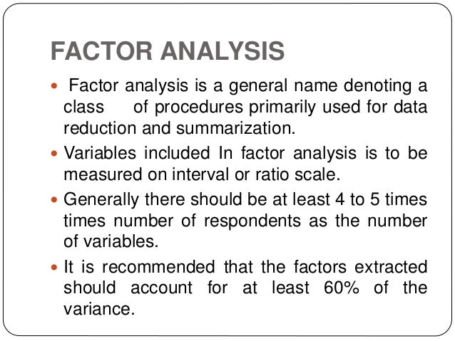 research paper factor analysis
